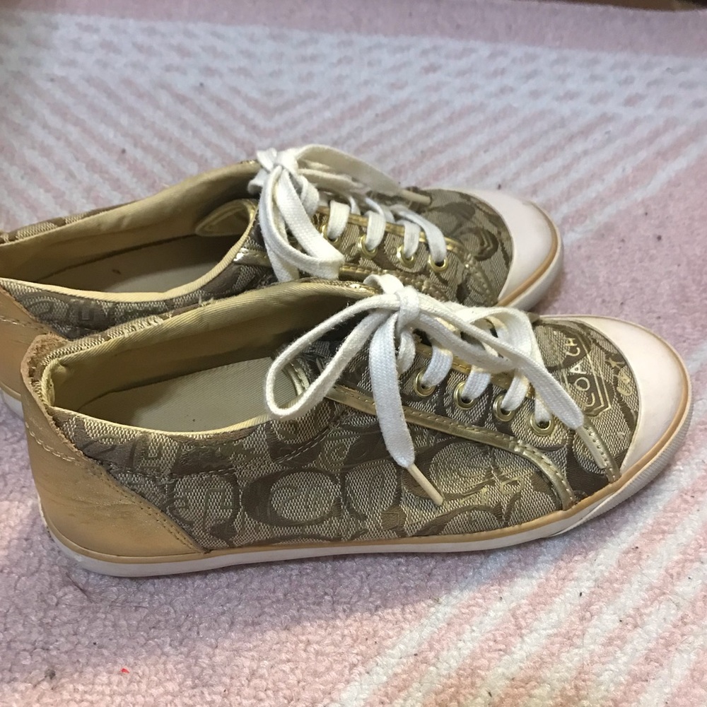 Gold coach sneakers
